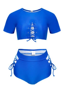 Cut Out Royal Blue Lace Up Bikini Set -Elegance Swimwear Store 1697777875318192861