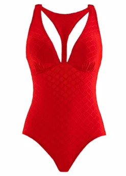 Cut Out Red One Piece Swimwear -Elegance Swimwear Store 1697853628446116749