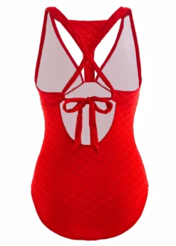 Cut Out Red One Piece Swimwear -Elegance Swimwear Store 1697853631381489867