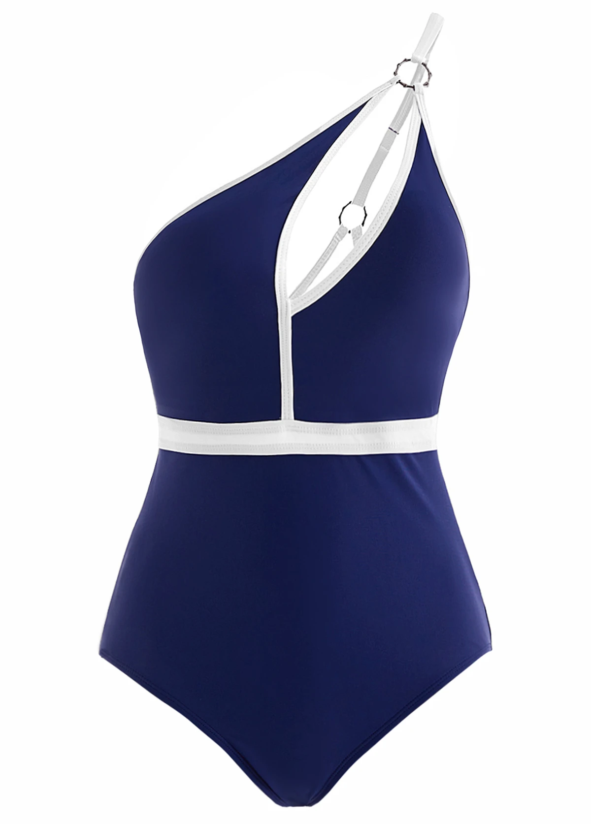 Contrast Spaghetti Strap Cutout One Piece Swimwear 3 Contrast Spaghetti Strap Cutout One Piece Swimwear - Image 3