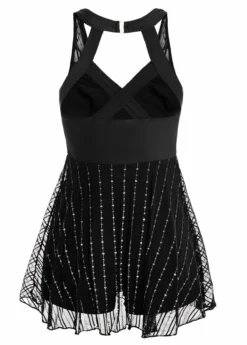 Lace Black Criss Cross One Piece Swimwear -Elegance Swimwear Store 1697883268260361764