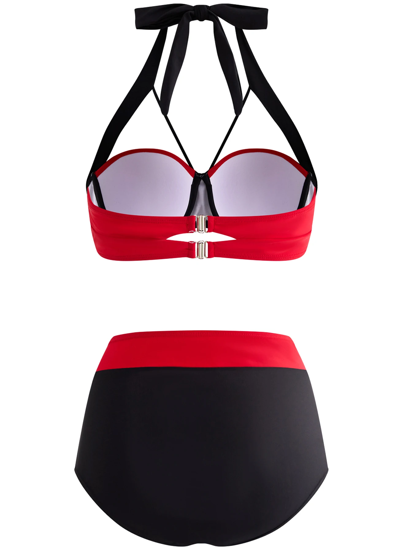 Bowknot High Waisted Color Block Bikini Set 4 Bowknot High Waisted Color Block Bikini Set - Image 4