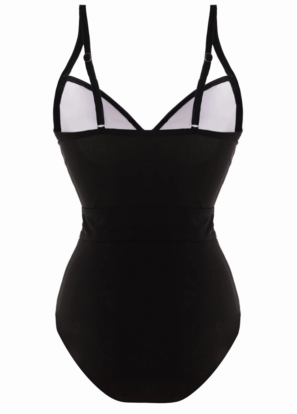 Contrast Spaghetti Strap Belted One Piece Swimwear 4 Contrast Spaghetti Strap Belted One Piece Swimwear - Image 4