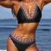 Tribal Print Criss Cross Back Bikini Set
