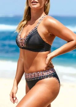 Tribal Print Criss Cross Back Bikini Set -Elegance Swimwear Store 233754 P 16086158177227