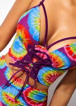 Multi Color High Waisted Printed Bikini Set 9 Multi Color High Waisted Printed Bikini Set -Elegance Swimwear Store 235080 P 15864138243544