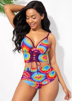Multi Color High Waisted Printed Bikini Set 8 Multi Color High Waisted Printed Bikini Set -Elegance Swimwear Store 235080 P 15864138248233
