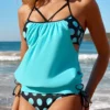 Polka Dot Tie Mint Green Tankini Set