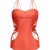 Tie Back Cutout Detail One Piece Swimwear