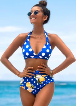 Halter Polka Dot High Waist Bikini Set -Elegance Swimwear Store 257652 P 1616474842166