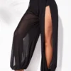 High Waisted Mesh Cutout Leg Beach Pants