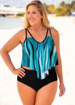 Plus Size Printed High Waisted Bikini Set -Elegance Swimwear Store 259491 P 16137886231812