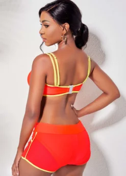 Double Strap Tie Front Contrast Piping Bikini Set -Elegance Swimwear Store 260364 P 16215089118562