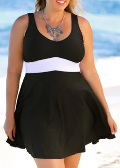 Plus Size Contrast Swimdress And Panty -Elegance Swimwear Store 261960 P 16087772872523
