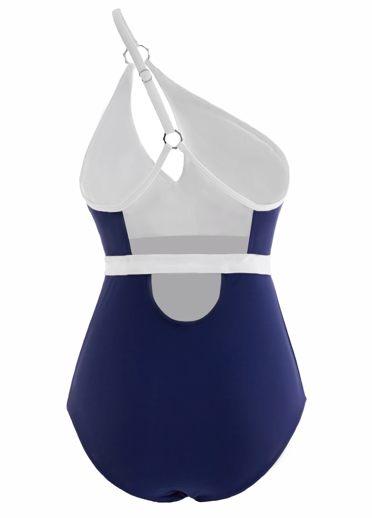 Contrast Spaghetti Strap Cutout One Piece Swimwear 2 Contrast Spaghetti Strap Cutout One Piece Swimwear - Image 2