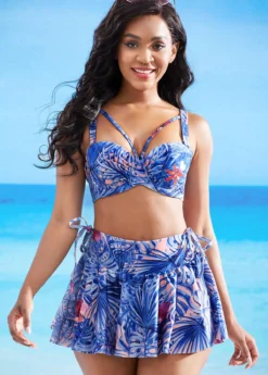Leaf Print High Waisted Bikini Set -Elegance Swimwear Store 266739 P 16173261335503