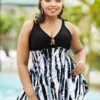 Plus Size Polka Dot Swimdress And Panty