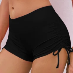 Mid Waist Drawstring Detail Solid Swimwear Shorts -Elegance Swimwear Store 269549 P 16461032039492