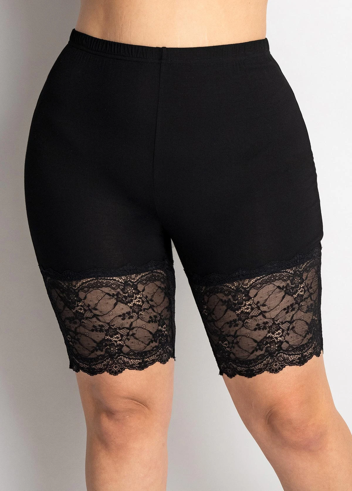 Plus Size Lace Stitching High Waisted Legging 3 Plus Size Lace Stitching High Waisted Legging - Image 3