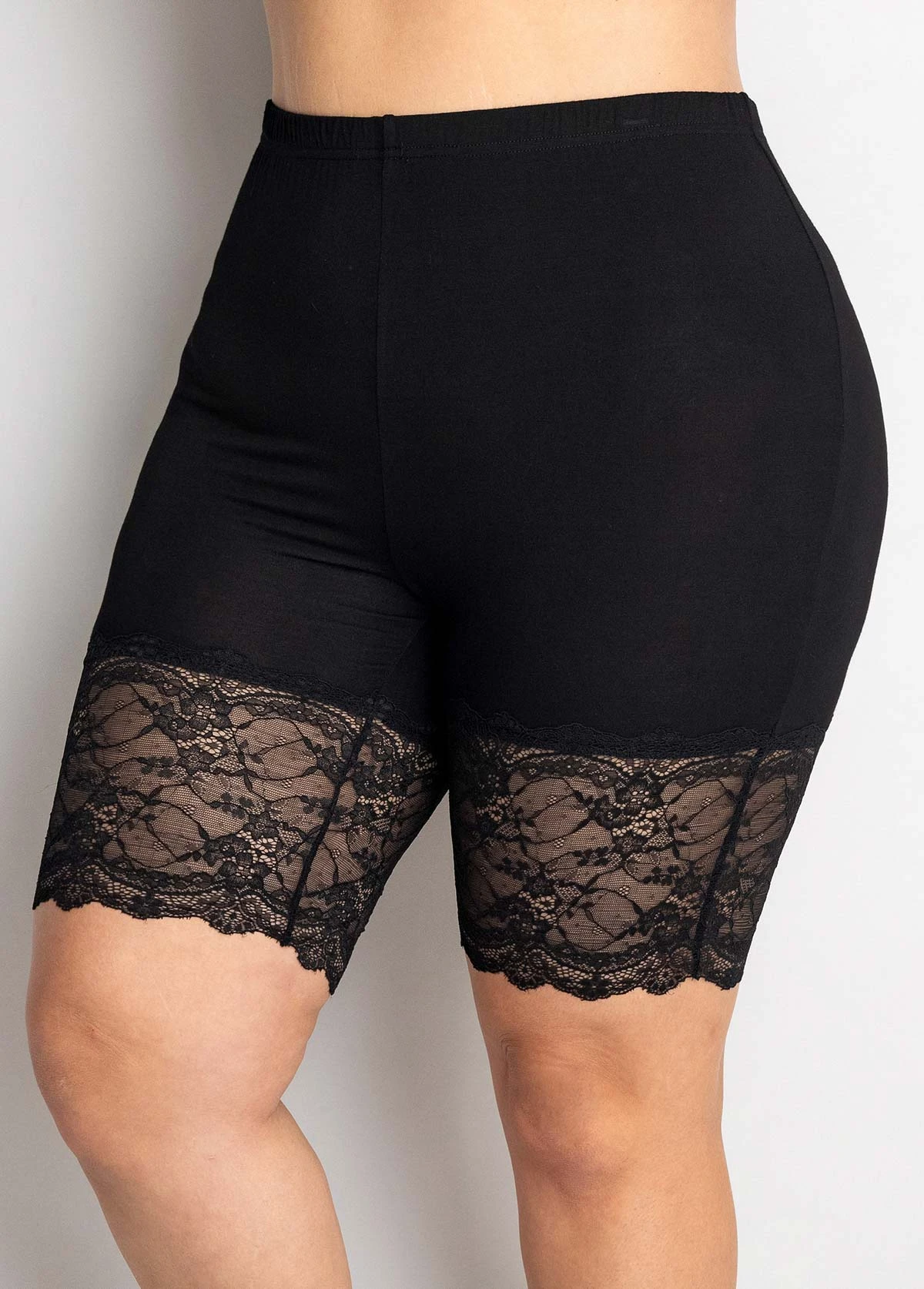 Plus Size Lace Stitching High Waisted Legging 1 Plus Size Lace Stitching High Waisted Legging