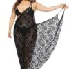 Plus Size Spaghetti Strap Lace Cover Up