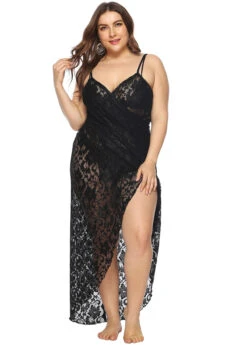 Plus Size Spaghetti Strap Lace Cover Up -Elegance Swimwear Store 269773 P 1617079703868