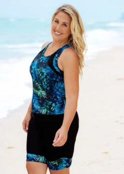 Plus Size Leaf Print High Waisted Tankini Set -Elegance Swimwear Store 271053 P 16203704349094
