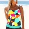 Geometric Print Multi Color Tankini Set