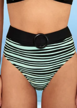 High Waisted Color Block Striped Bikini Set -Elegance Swimwear Store 287621 P 16370487228392