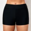 Mid Waisted Black Skinny Swimwear Shorts