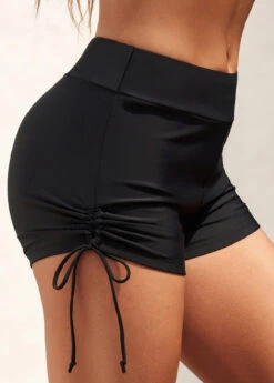 Mid Waisted Plus Size Black Swim Shorts -Elegance Swimwear Store 288532 P 16473128442132