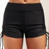 Mid Waisted Plus Size Black Swim Shorts