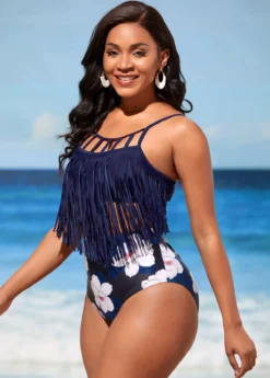 Tassel High Waisted Navy Blue Bikini Set 8 Tassel High Waisted Navy Blue Bikini Set -Elegance Swimwear Store 290239 P 16384198251443