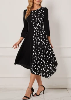 Polka Dot Black Asymmetric Hem Dress 7 Polka Dot Black Asymmetric Hem Dress -Elegance Swimwear Store 290844 P 16395614384733