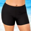 Plus Size Black High Waisted Swimwear Shorts