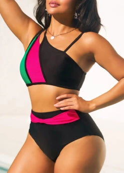 High Waisted Black Contrast Bikini Set -Elegance Swimwear Store 292557 P 16430771351942