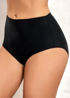 Black High Waisted Elastic Detail Swimwear Panty -Elegance Swimwear Store 293407 P 16415205233702 6