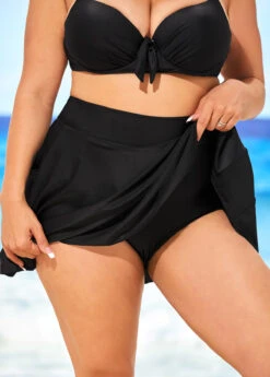 Plus Size Pocket High Waisted Black Pantskirt -Elegance Swimwear Store 294526 P 16448873084452