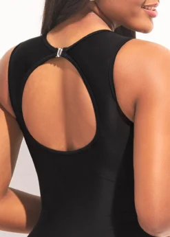 Lace Stitching Black Flounce One Piece Swimwear -Elegance Swimwear Store 295581 P 16474852640054