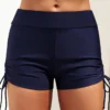 Mid Waisted Navy Tie Side Swim Shorts