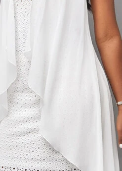 Plus Size White Cut Out High Low Dress -Elegance Swimwear Store 299937 P 16811917810877