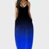 Sapphire Blue Pocket Ombre Maxi Dress