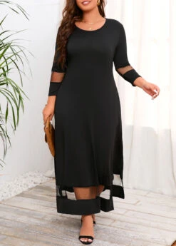 Black Pocket Plus Size Maxi Dress -Elegance Swimwear Store 312804 P 16638092150263