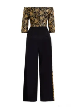 Golden Hot Stamping Floral Print Jumpsuit -Elegance Swimwear Store 313283 P 1694055797491