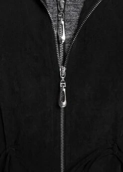 Black Drawstring Plus Size Long Sleeve Hooded Coat -Elegance Swimwear Store 316816 P 1665554432737