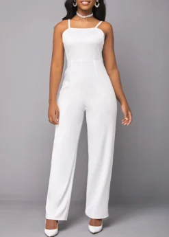 White Button Cardigan And V Neck Jumpsuit -Elegance Swimwear Store 317478 P 16703878989353