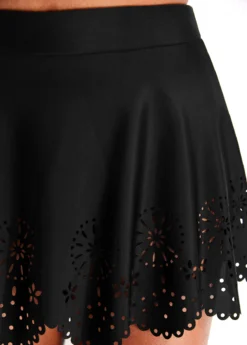 High Waisted Black Hollow Swim Skirt -Elegance Swimwear Store 318502 P 16711017801295