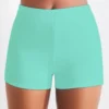 Mid Waisted Mint Green Swim Shorts