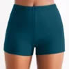 Mid Waisted Peacock Blue Swimwear Shorts