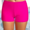 Mid Waisted Hot Pink Swim Shorts